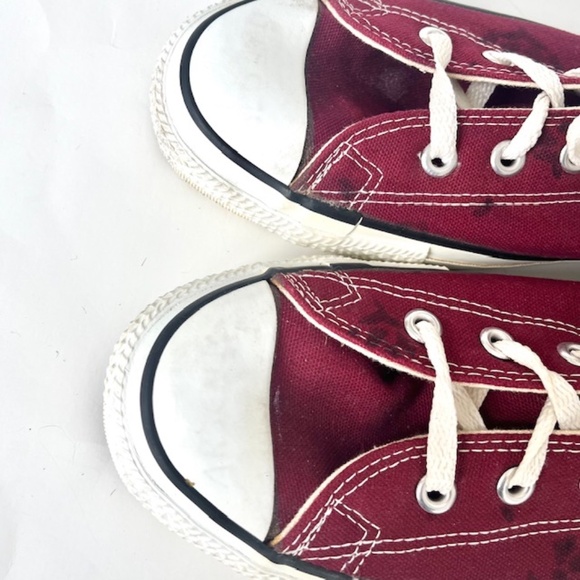 Vintage Converse Chuck Taylor All Stars Burgundy w/ screen flower High Top 1970 - Picture 5 of 11